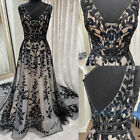 Gothic Wedding Dresses V Neck Backless Lace Applique Sweep Train Bridal Gowns