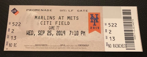 Pete Alonso Mets Full Ticket Stub HR #51 New NY Mets 9/25/2019 Gem Mint New Cover