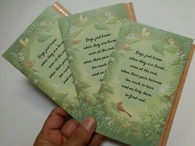 3 Cards Hallmark with Sympathy for PET DOG Sympathy Card WE LOVE OUR DOGS Matte - Image 1 of 4