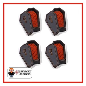 28 mm MDF Vampiro No Muerto Kit de Ataúd Detallado Fantasía RPG Pintado x4 - Imagen 1 de 2