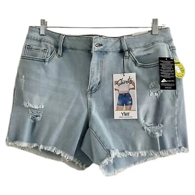 YMI (NWT)Dream Authentic Women’s Blue Light Wash Distressed Denim Shorts-16 & 20 - Image 1 of 4