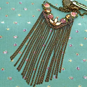 Collar Babero Michal Negrin Araña Romántico Floral y Cristal de Swarovski Regalo - Imagen 1 de 18