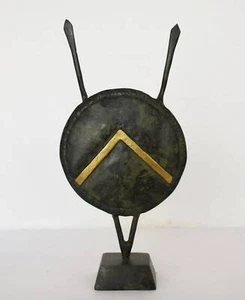 Ancient Greek Spartan Shield with Spears - Λ symbol - Leonidas, 300 - Bronze - Picture 1 of 5