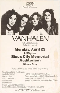 Póster de concierto enmarcado Van Halen 1979 Sioux City, IA - Imagen 1 de 2