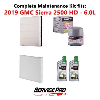 2019 GMC Sierra 2500 HD 6.0L Complete Oil, Air & Cabin Filter Kit (5W-30) - Image 1 of 4