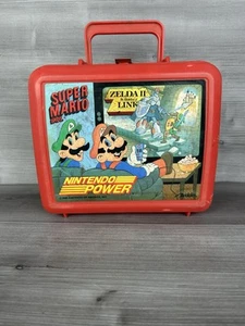 1989 Nintendo Power SUPER MARIO BROS ZELDA II LINK Plastic Lunch Box Aladdin - Picture 1 of 9