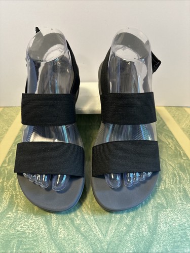 Sandali donna Clarks Cloudsteppers slip on slingback zeppa cinturino nero tg8 24