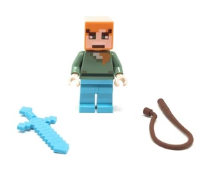 LEGO Minecraft - Alex Minifigur - 21266 - mit Schwert & Peitsche - Brandneu - Bild 1 von 4