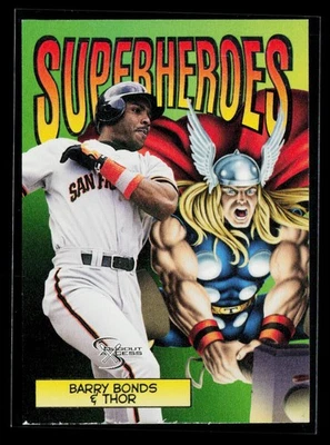 1998 SkyBox Dugout Axcess #1SH Barry Bonds / Thor SuperHeroes - Image 1 of 2