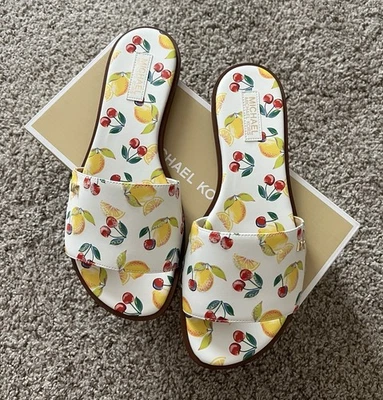 Michael Kors Deanna Slide, impresión de frutas óptica blanca multi/US7,5 Foto 1 de 4