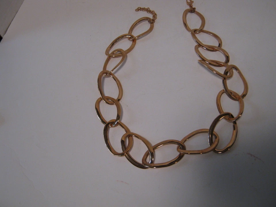 BRONZO 25" COLAR DE CORRENTE DE ELOS ROLO CLIPE DE PAPEL OURO ROSA 18 QUILATES SOBRE BRONZE QVC - Imagem 1 de 3