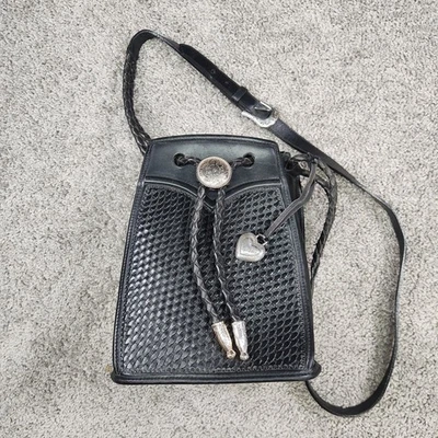 Bandolera Bolero Brighton Out West Cuero Trenzado Negro Western Boho Saddle Foto 1 de 4