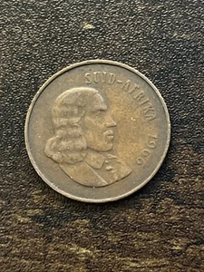 1966 South Africa 2 Two Cents Bronze Black wildebeest Actual Coin TB2743* - Picture 1 of 2