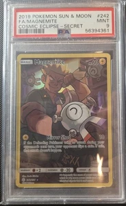 2019 Pokémon Sun & Moon Cosmic Eclipse #242 - Magnemite- Full Art - PSA 9 MINT - Picture 1 of 2
