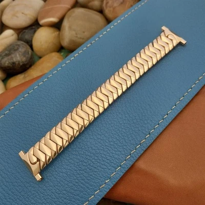 Correa de reloj vintage vintage de 19 mm 18 mm 16 mm llena de oro rosa JB Champion años 50 Foto 1 de 4