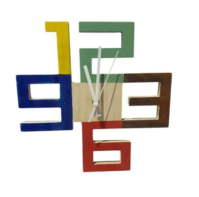 OROLOGIO DA PARETE DESIGN MODERNO IN LEGNO REALIZZATO A MANO QUADRATO 18X18 - Immagine 1 di 2