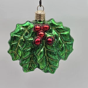 Antiguo Mundo Navidad Vidrio Soplado Acebo Adorno 2007 OWC - Imagen 1 de 3