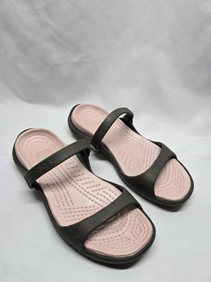 Crocs Cleo Strappy Sandals Women's Size 8 Pink/Brown Dual Strap - Image 1 of 4