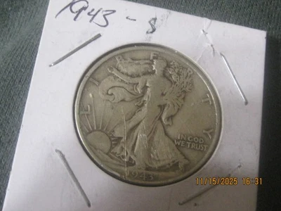 1943   s  90 % SILVER WALKING LIBERTY HALF DOLLAR - Image 1 of 4