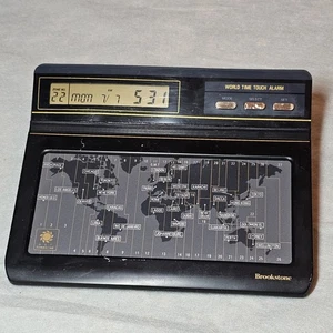 Brookstone Touch-Select Digital World Clock-WORKS - Picture 1 of 12