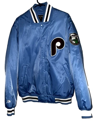 Phila. Phillies Powder Blue "L" Coat with 1980 World Champions Patch on Sleeve - Image 1 of 4