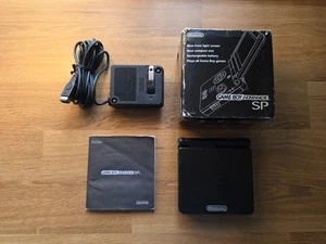 GameBoy Advance SP Black Onyx Nintendo AGS-001 Handheld System Complete in Box - Picture 1 of 12