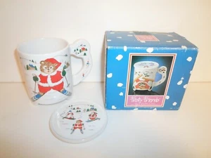 Cat Skiing Christmas *Mug & Lid Coffee Cup Tea Glass Hot Chocolate Snowman Santa - Picture 1 of 11