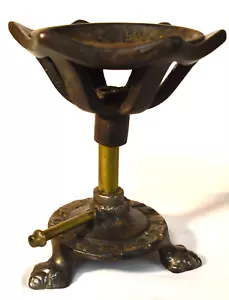 Antique Cast Iron & Brass Foot/Paw, Bunsen Burner - Stamped Wil. Dental MFG CO. - Picture 1 of 11