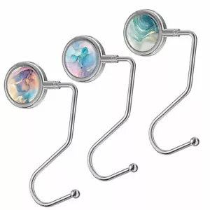 Juego de 3 ganchos de metal para bolsos, soporte para mujeres y niñas - Picture 1 of 7