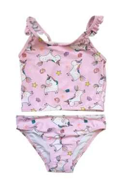 EX CHAIN STORE Kids Girls Unicorn Swimsuit Tankini Two Piece Set Swimming Costume Beach Pool