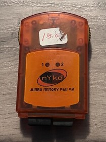 Jumbo Memory Pak x2 Orange Nyko for Sega Dreamcast Console Video Game System