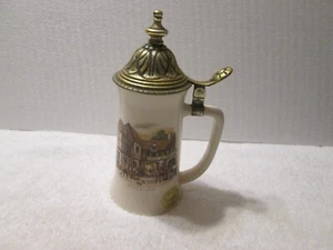 Vintage Mt Clemens Michigan Pottery Lidded Beer Stein Original Sticker - Picture 1 of 12
