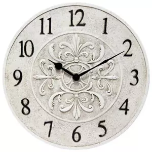 Infinity Instruments Wall Clock 15" x 15" Plastic Analog Display Round Off-White - Picture 1 of 4