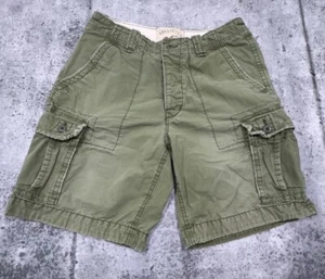 Hollister Shorts Mens 32 OG Green Cargo Heavy Distressed Button Fly Preppy Y2K - Picture 1 of 5