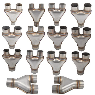Y-Pipe Exhaust Pipe Adapter Connector 2''/2.25''/2.5''/2.75''/3''ID Single/Dual - Image 1 of 4