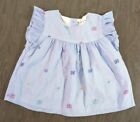 Nutmeg Baby Girls 3-6 Months Blue Striped Lined Summer Top (A507)