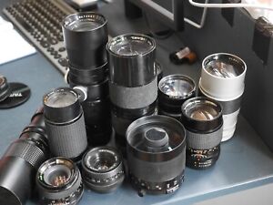Job Lot Of Lenses mostly M42 Tamron 500mm most with issues