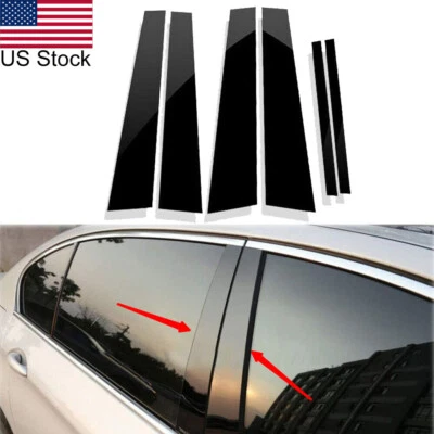 Cubierta de postes de pilar negro brillante para piano 6 piezas para Honda Accord 2013-2017 4 puertas Foto 1 de 4