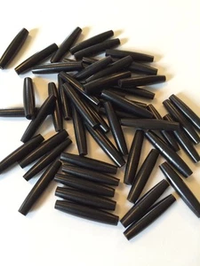 50 Pieces Of  1 1/2" Black Buffalo Horn Hair pipe Choker Beads - Picture 1 of 3