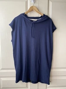 LA RELAXED Classic Navy Blue Hooded Dress Women's Size M - Picture 1 of 5