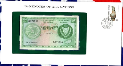 Banknotes of All Nations Cyprus 500 Mils 1979 P 42c UNC Birthday M/49 071998 - Image 1 of 3