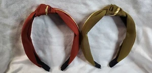 Juego de 2 diadema para mujer con turbante torcido anudada verde y burgandia - Imagen 1 de 5