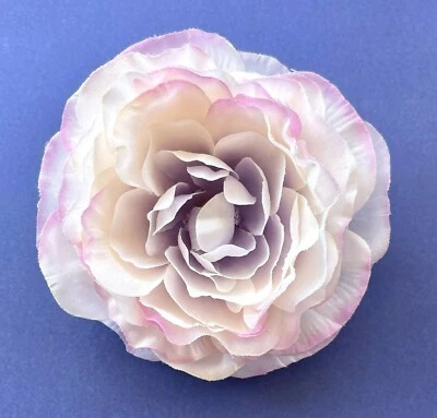 Pinza para el cabello 4" pálida lavanda violeta púrpura rubor ranúnculo seda flor boda Foto 1 de 2