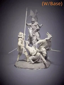 Figura de resina 1/32 modelo antiguo campo de batalla europeo 5 soldados y caballo con base - Imagen 1 de 5