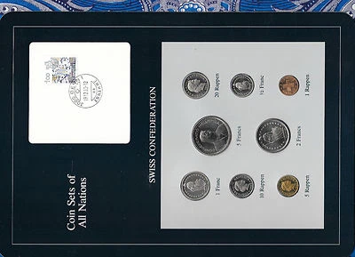 Coin Sets of All Nations Switzerland w/card 1981-1983 UNC 1/2,1,5 Franc 1982 - Image 1 of 2