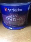 NEW 50 Verbatim AZO DVD+R 16X Branded Logo 4.7GB Media Disc Spindle 95037