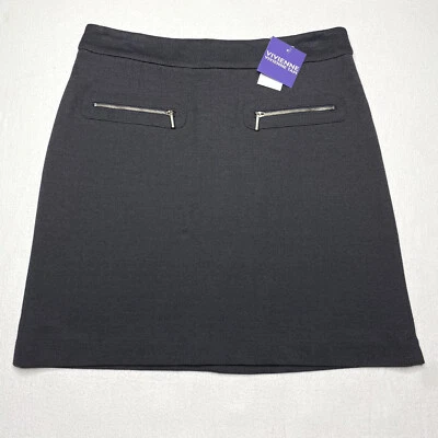 Vivienne Tam Womens Skirt sz 8 Gray A Line Lightweight Stretch Zipper Accent NEW - Image 1 of 4