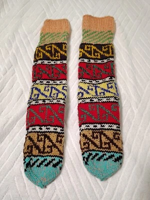 Ручной вязки носки шерсти хлопковой смеси ручной работы теплые зимние носки цветной - Изображение 1 из 2