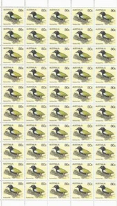 1 Sht 100 Australian 80c stamps folded(Birds)($60.00 Bargain)75% Sht cost - Picture 1 of 1
