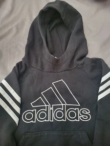 Black and white girls adidas hoodie, girls 7/8 hoodie, girls athletics - Picture 1 of 4